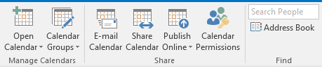 Calendar permissions button